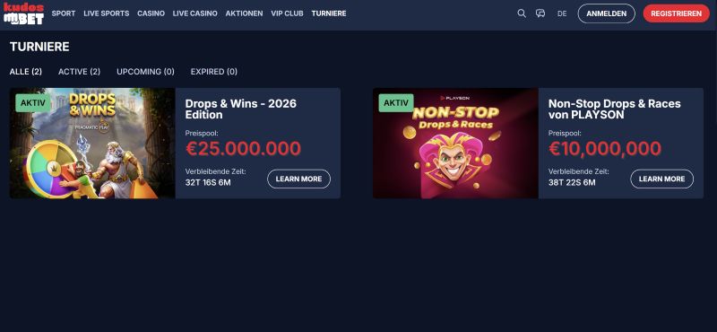 KudosBet Live Dealer Tische