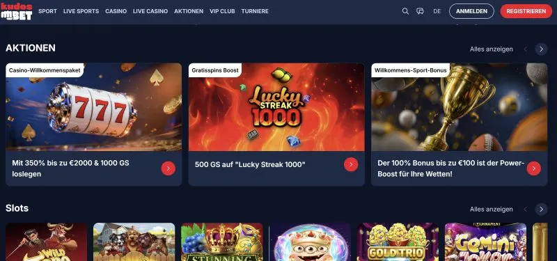 KudosBet Live Casino Tischspiele