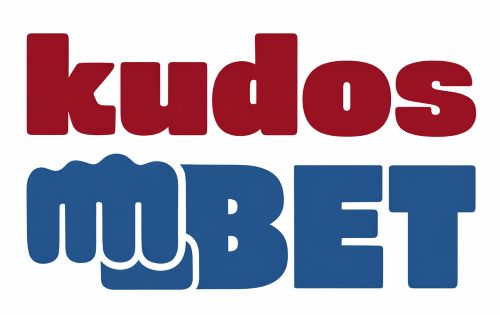Rotes „kudos“-Logo mit blauer Faust und „BET“-Schrift auf weißem Hintergrund.