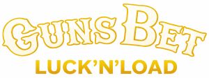 Guns Bet Casino Logo in Gelb, Luck’n’Load Glücksspiel Marke